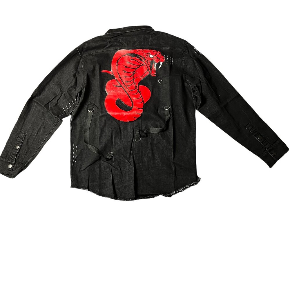 Skull or Venom Graphic Denim Jacket